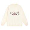 Fair Isle Style Forest Cabin Print Sweatshirt