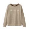 Chic Printed Coffee-Colored Fashion Sweatshirt