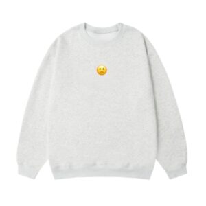 Grey Sweatshirt With Smiley Face Print