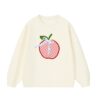 Plaid Apple & Butterfly Sweatshirt — Apricot