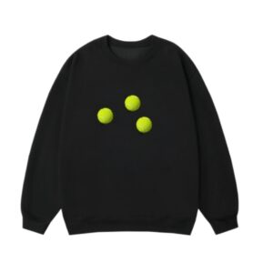 Black Sweatshirt With Tennis Print