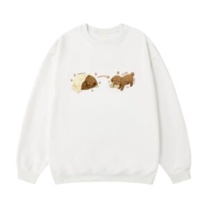 Versatile Sweatshirt with Puppy Print